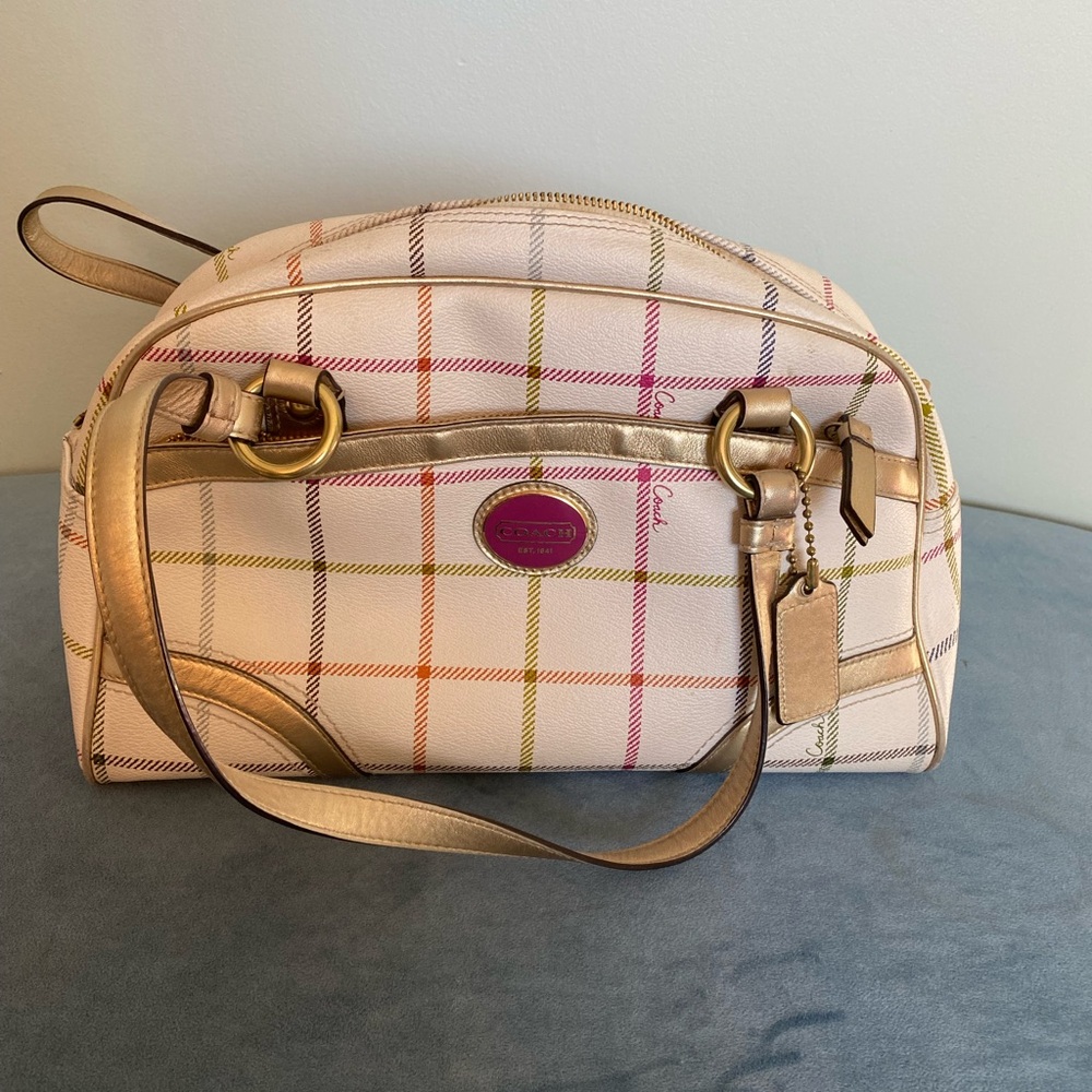 Coach Peyton Plaid Bag Tattersall Purse